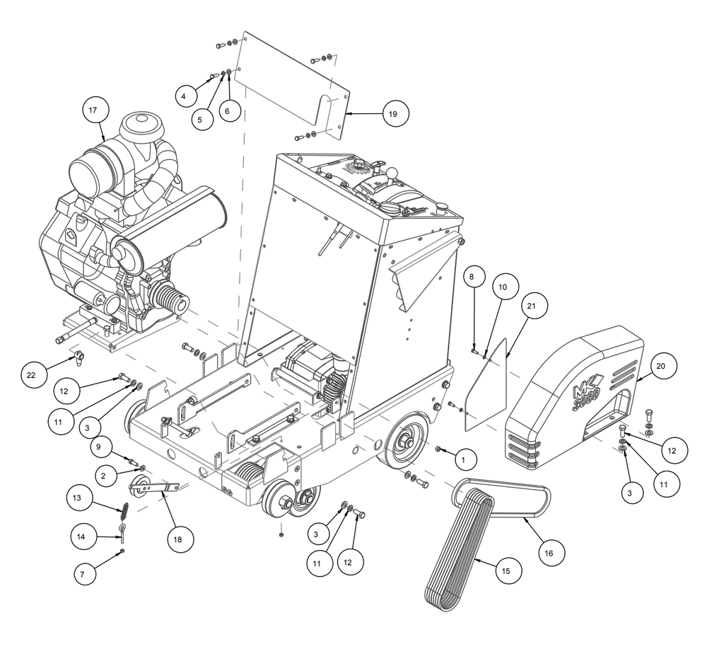 Section 02 Diagram and Parts List for MK-3020V 166447-20 MK Diamond Concrete Saw